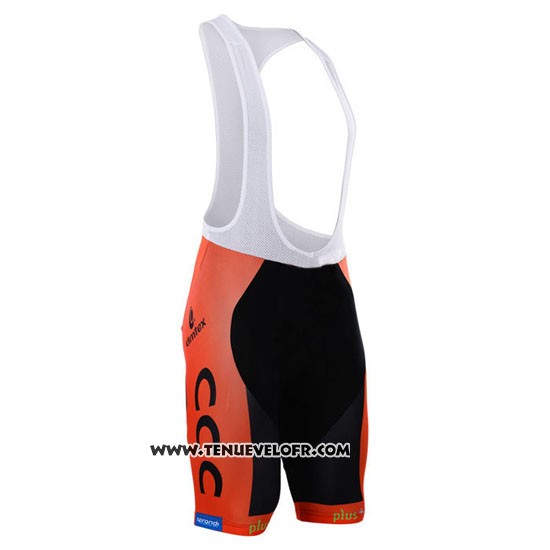 2015 Maillot Ciclismo CCC Noir et Orange Manches Courtes et Cuissard